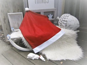 ★ STUHLHUSSE NIKOLAUSMÜTZE ROT WEISS BOMMEL AUCH ALS GESCHENKSACK TOP ca.50x65cm - Bild 1 von 1