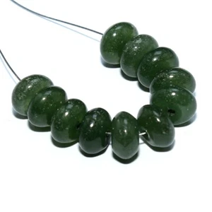 Joyería de piedras preciosas sueltas naturales briolette cuentas rondelle lisas de aventurina verde - Imagen 1 de 5
