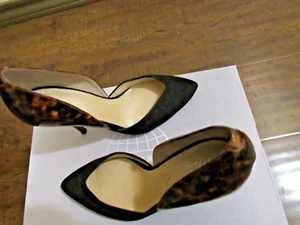 Scarpe tacco alto MARC FISHER donna punta nera stampa animalier retro taglia 5,5M, HQ - Foto 1 di 5