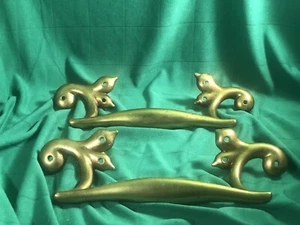 Stunning Pair Arts & Crafts Antique Brass Bronze Door Handles Pulls 11” To USA - Picture 1 of 23
