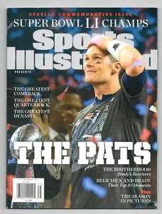 Tom Brady Sports Illustrated 2017 commemorative Superbowl no label NFL football - Foto 1 di 2