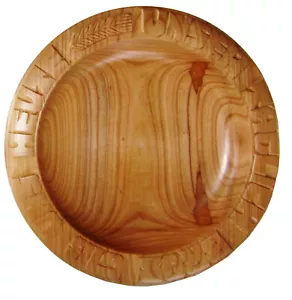 Bread Plate Cherry 33-35 CM Wood Bowl Our Daily Bread Gib Uns Today - Picture 1 of 8