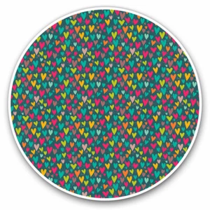 2 x Vinyl Stickers 10cm - Colourful Love Hearts Valentine Cool Gift #12413 - Afbeelding 1 van 9