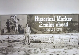 Vintage Harolds Club Casino Billboard Photo Reno NV Historical Marker 1950's  - Picture 1 of 5