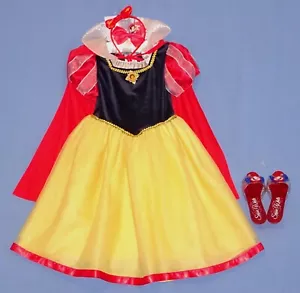 Disney Store Snow White Princess Costume Dress-girls 4/5-Hairbows-Shoes-Cape-LOT - Picture 1 of 16