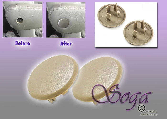 PARA GMC YUKON XL 2007-2013 BEIGE REPOSABRAZOS ASIENTO PERNO TAPA REPUESTO PAR 2P Foto 1 de 1