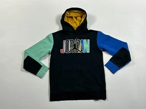 Jordan Hoodie Boy SZ XL 13-15 Black Pullover Long Sleeve Jumpman Graphic Logo - Picture 1 of 9
