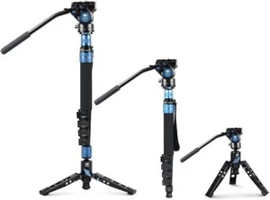 SIRUI Camera Tripod Monopod Kit P-325FS+VA-5 Carbon Fiber w Fluid Video Head s - Picture 1 of 9