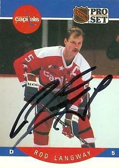 Rod Langway autographed Hockey Card (Washington Capitals) 1990 Pro Set #314 - Image 1 of 1