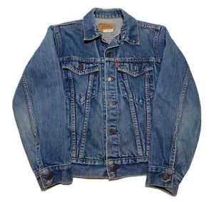 Vintage Levi’s Trucker Blue Denim Jean Jacket Size 16 H6 - Picture 1 of 5