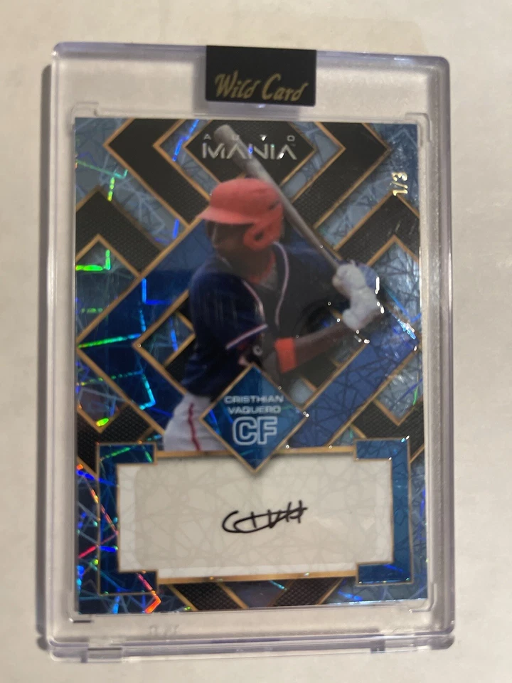 Christian Vaquero - Wild Card - Auto Mania - Autograph Card #1/3 Platinum Laser - Image 1 of 2