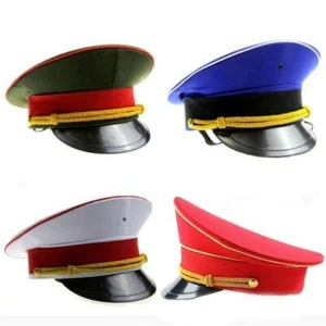 Men Army Hat Star Badge Officer Cap Soldier Fancy Dress Military Costume New - Picture 1 of 24