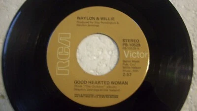 WILLIE NELSON & WAYLON JENNINGS - GOOD HEARTED WOMAN / HEAVEN OR HELL - 1972 NM - Image 1 of 2