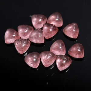 Pink Strawberry Quartz Trillion Pack 5 Pcs Quartz Cabochon Natural Quartz Gems. - Picture 1 of 6