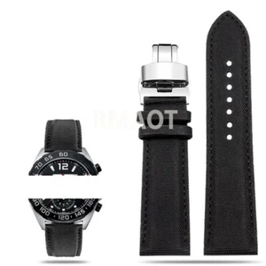 Correa de reloj de tela de lona de cuero de nailon para reloj TAG Heuer correa deportiva de buceo C - Imagen 1 de 8