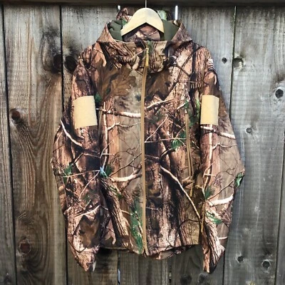 Realtree camo hunting outdoors soft shell full zip hooded jacket mens xl - Image 1 of 4