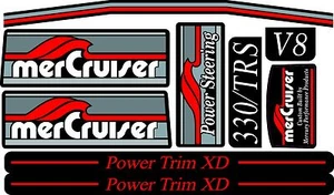 MERCRUISER NEW 2023 TRS ORIGINAL COLORS W/RED RAMS STICKER SET - Picture 1 of 1