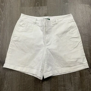 Lauren Ralph Lauren Womans Chino Shorts White Straight Size 14 - Picture 1 of 6