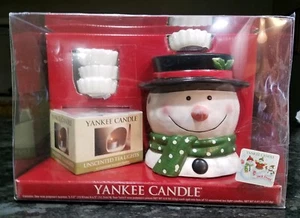 Jack Frost Yankee Vela Hombre de Nieve Quemador de Tarta Cera Calentador Y Tealights 2007 Nuevo - Imagen 1 de 3