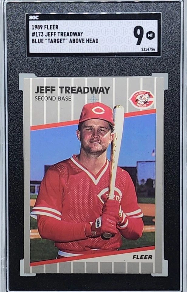 1989 Fleer - Target Above Head #173 Jeff Treadway SGC 9 POP 4 - Imagem 1 de 3
