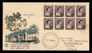 DR WHO 1959 AUSTRALIA FDC QEII WSC CACHET BLOCK m27033 - Picture 1 of 2