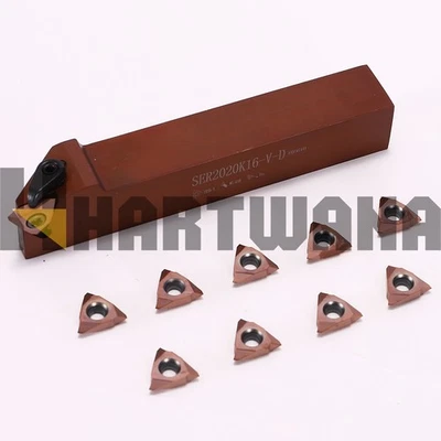 16ERAG60 Threading Insert 60° 0.5-3.0 Indexable Lathe Threading Holder 20mmX20mm - Image 1 of 4