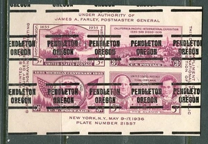 Pendleton OR 212 (Not L-4) precancel TIPEX Souvenir sheet, Scott 778, last one - Picture 1 of 1