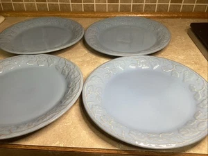 Set Of 4 Longaberger Vintage Vine Blue Mist 11” -Dinner Plates- - Picture 1 of 6
