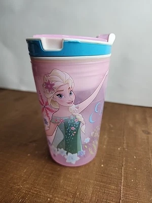 Snackeez Jr. Disney Frozen 2-in-1 Snack & Drink Cup 8oz Anna Elsa Pink NO STRAW - Image 1 of 4