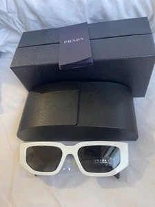 PRADA Milano Triangle Logo Sunglasses Slate | White | Womens Summer SPR17W - Picture 1 of 13