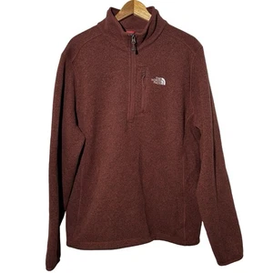 The North Face Herren Gordon Lyons 1/2 Reißverschluss meliert rot Sweatshirt Pullover Gr. Large - Bild 1 von 6
