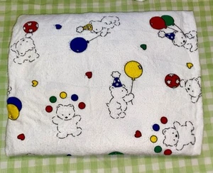 Vintage Carter's Flannel Fitted Crib Sheet Teddy Bears Circus - Picture 1 of 4