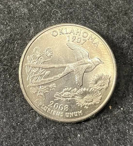 2008 D Oklahoma Quarter Circulated Free Shipping - Picture 1 of 2