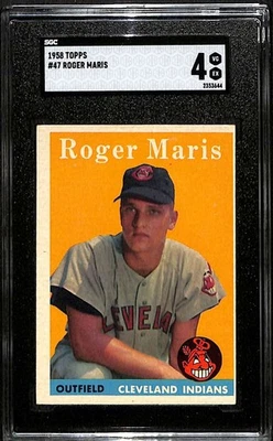 1958 Topps #47 Roger Maris RC SGC 4 VGEX C100664 - Изображение 1 из 3