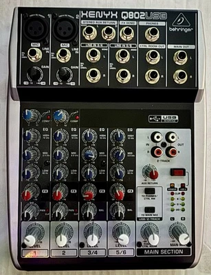 Behringer Xenyx Q802USB Mixer 8-Input 2-Bus with AC Adapter - Image 1 of 2