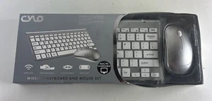 New Cylo Metallic Silver Wireless Keyboard & Mouse Combo Set - Picture 1 of 3