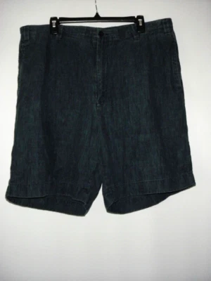 Shorts masculino Nautica Rigger ajuste clássico linho azul plissado - Imagem 1 de 4