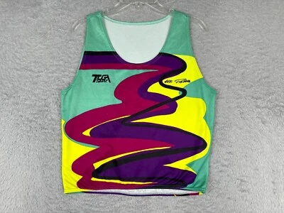 VINTAGE Tuga Sport Shirt Womens Large Teal Purple Tri Pockets 80's West Germany - Image 1 of 4