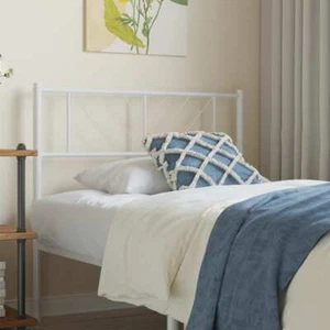 vidaXL Metal Headboard White 107 cm King Single - Picture 1 of 6
