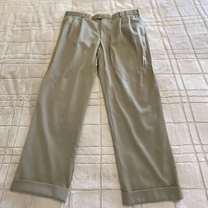 Brooks Brothers Madison Pants Mens 38x28 HEMMED 100% Wool Pleated Cuffed FLAW - Picture 1 of 20