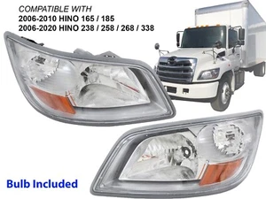 For Headlamp 2006 - 2020 Hino 238 258 268 338 165 185 Pair Passenger and Driver - Picture 1 of 7