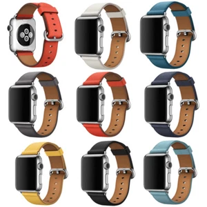 Genuine Leather Watch Band for Apple Watch 9/SE/8/7/6/5/4 38/40/41/42/44/45/49mm - Picture 1 of 18