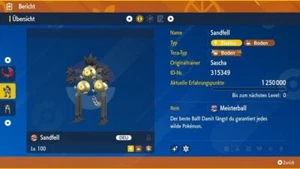 Shiny Sandfell 6 Dv/Ev Max Pokémon Purpur/Karmesin - Bild 1 von 4