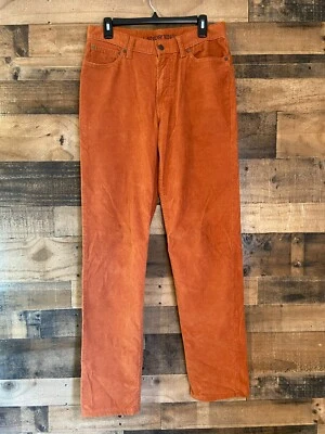 Pantalones Tradicionales Lands' End Pana 5 Bolsillos Para Mujer Naranja Talla 31 Años 90 Y2K Foto 1 de 2