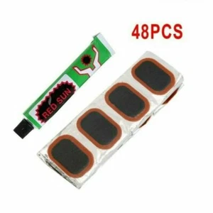 48pcs Bike Tire Bicycle Kit Patches Repair Glue Tube Rubber & Tyre Lever Pry Bar - Picture 1 of 7