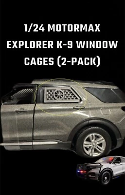 1/24 2022 MOTORMAX EXPLORER K9 WINDOW CAGES 2-PACK POLICE CUSTOM DIORAMA BUILD - Image 1 of 2