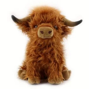 White Highland Cow Plush Toy 9" Stuffed Animal Toddler Doll Gift for Kids - Picture 1 of 10