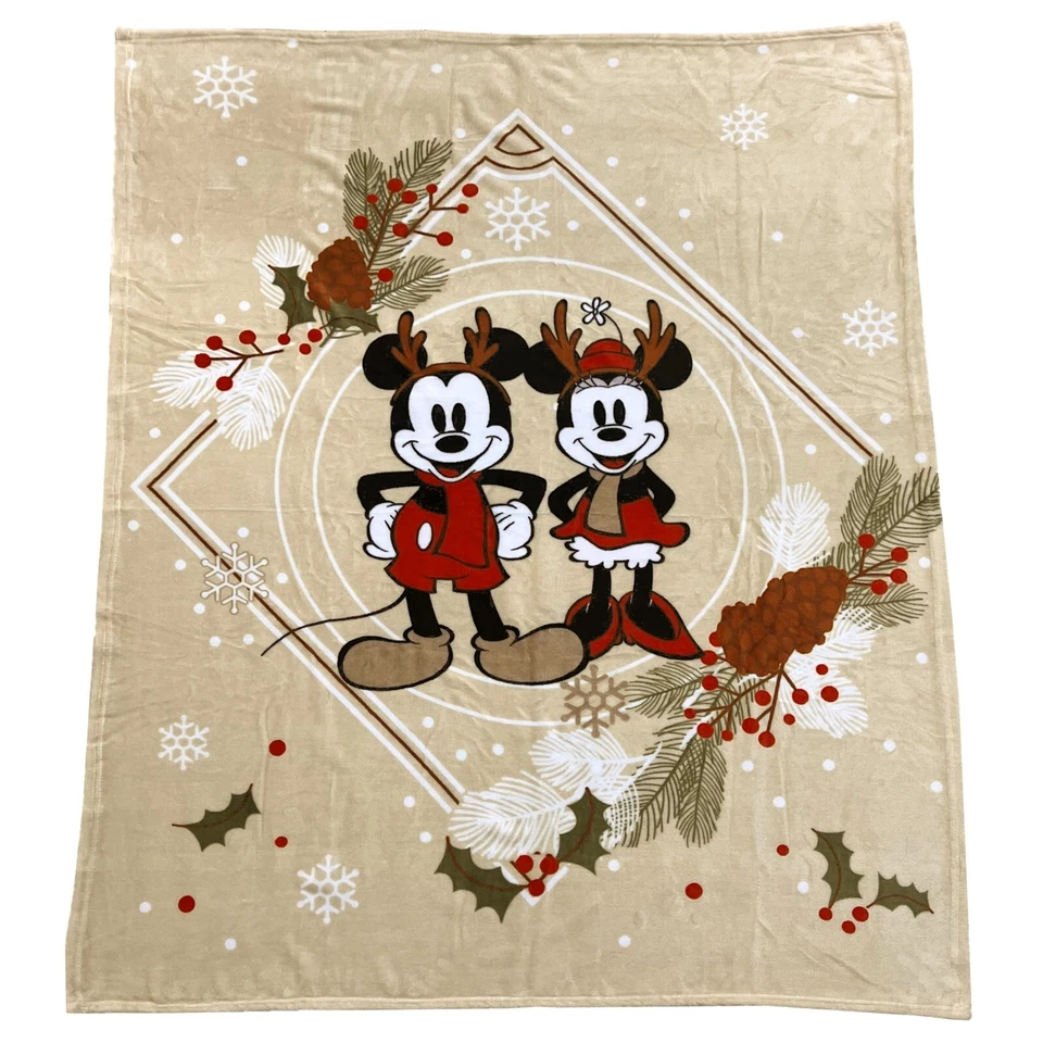 Disney Minnie Mickey Coperta Plaid Pile Corallo 120x150cm Lettino Culla Bambini - Immagine 1 di 2