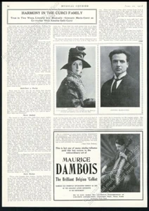 1918 Amelita Galli Curci & Gennaro Mario Curci foto vintage artículo impreso comercial - Imagen 1 de 7