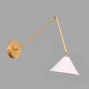 Vintage Adjustable Wall Light Wall Fixture Lamps Mid-Century Brass Wall Sconce. - Picture 1 of 8